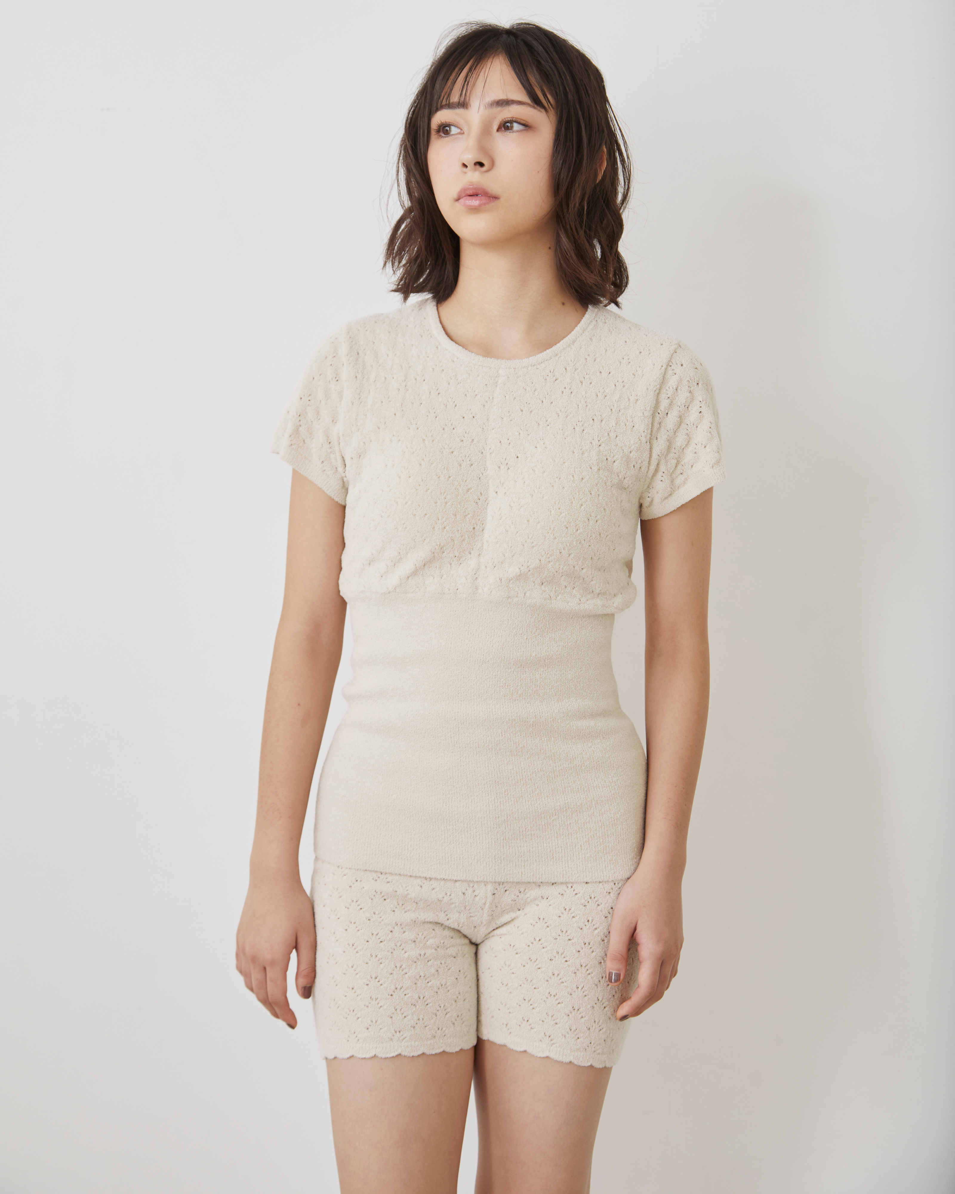 【吸湿発熱】腹巻フレンチスリーブトップス